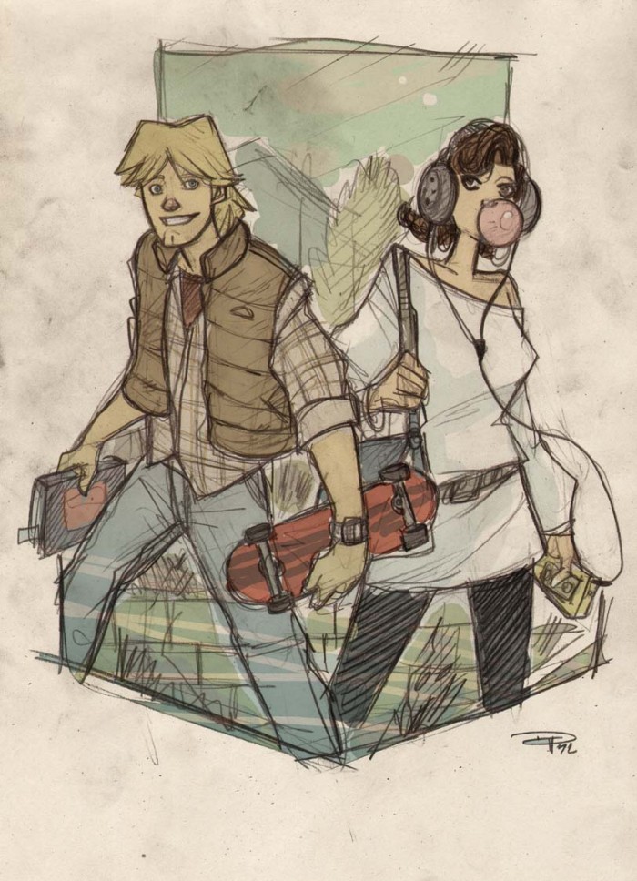 Luke & Leila - Star Wars 80s @Denis Medri