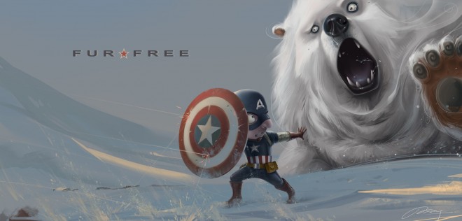 Captain America - Fur Free by JXing