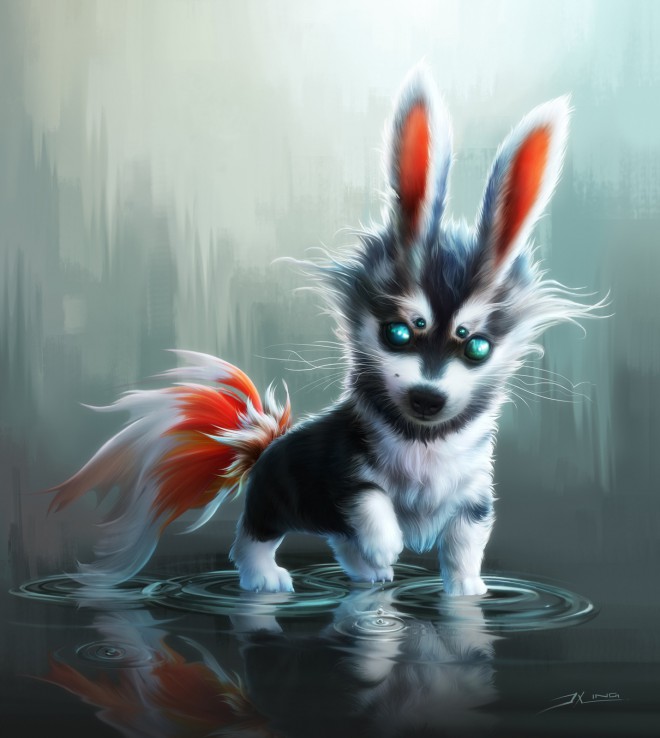 Fluffy Pup by JXing