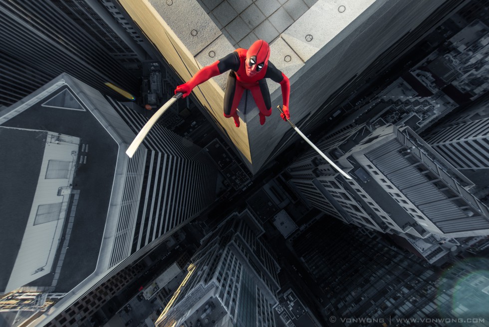 Deadpool - Superheroes on Skyscrapers by Von Wong