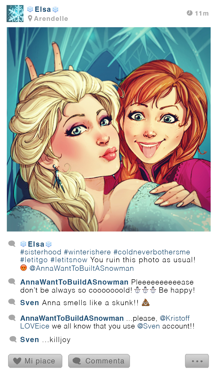 Elsa et Anna - Frozen - Disney Selfie - Simona Bonafini